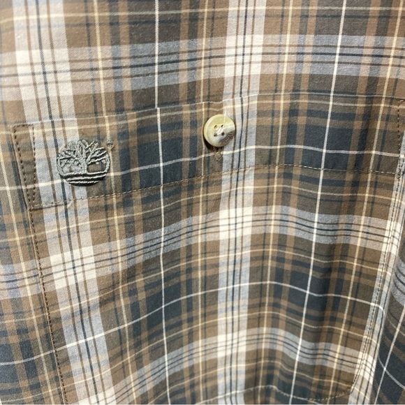 Vintage Timberland Mens Plaid Check Long Sleeve Shirt Browns Large LG Fall 2000 - Picture 2 of 8